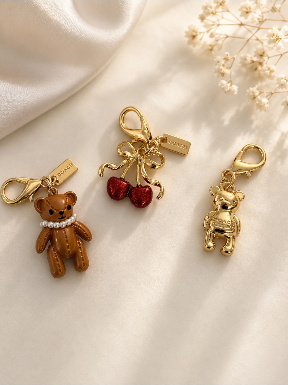Lot of Authentic Repurposed Coach Mini Charms Keychains